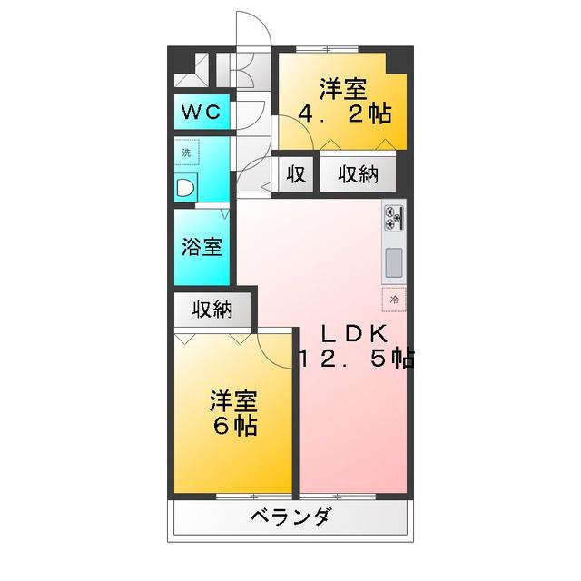 メゾン・ラ・ポート(2LDK/1階)の間取り写真