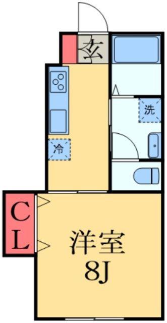 ナリトモ白旗A(1DK/1階)の間取り写真