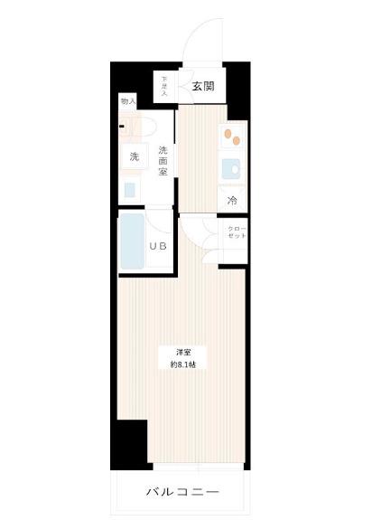AXAS大森西アジールコート(1K/2階)の間取り写真