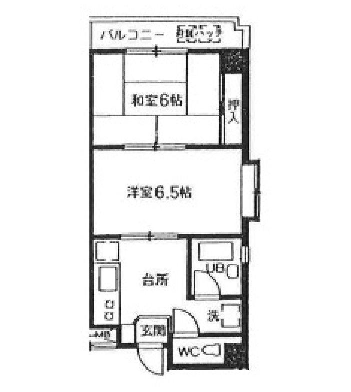 レジデンスBML横浜(2K/2階)の間取り写真