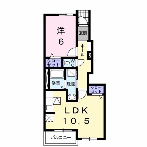 セレノ カーサ(1LDK/1階)の間取り写真