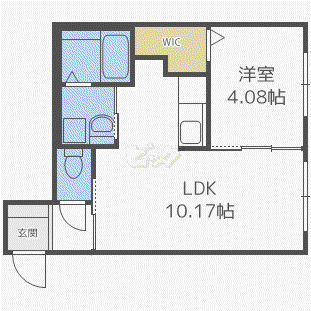 CRETE白石(1LDK/3階)の間取り写真