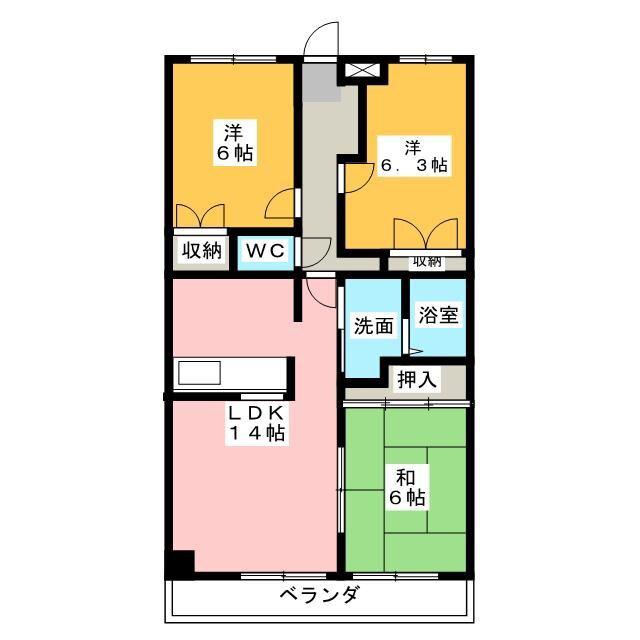 アクロプレステージII(3LDK/2階)の間取り写真