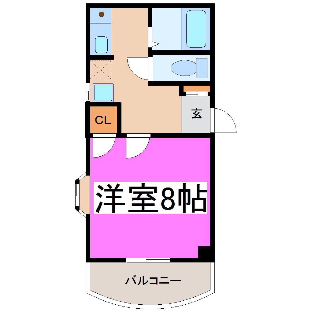 パークサイドビル(1K/4階)の間取り写真
