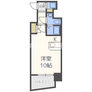 TS SQUARE大阪城(ワンルーム/3階)の間取り写真