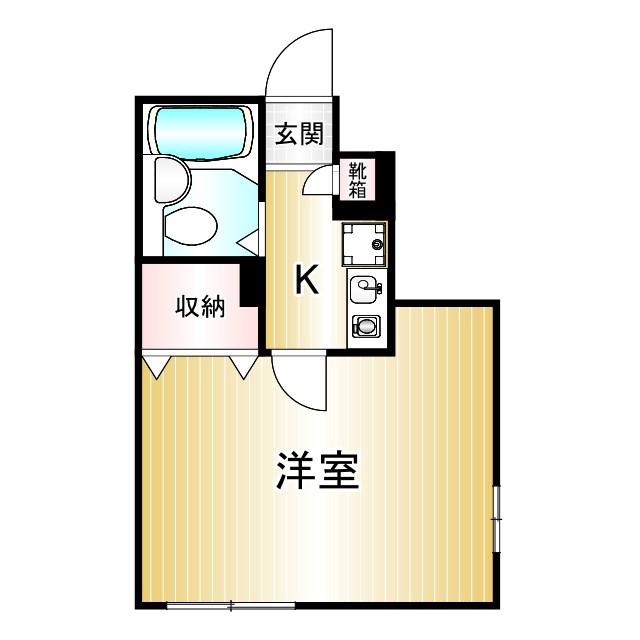 ビッグゼンII(1K/1階)の間取り写真