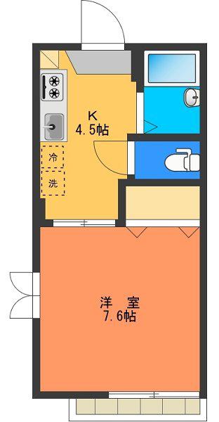 アクレール落合(1K/1階)の間取り写真