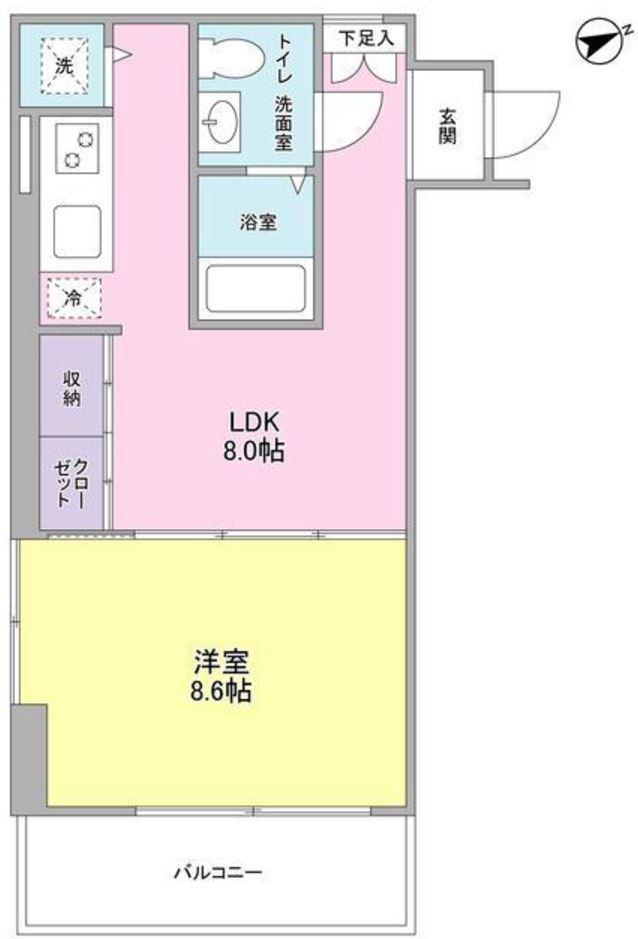 BRICK PLACE(1LDK/2階)の間取り写真