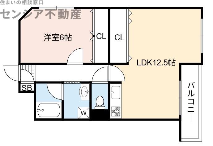 ミライ ハイム(1LDK/1階)の間取り写真