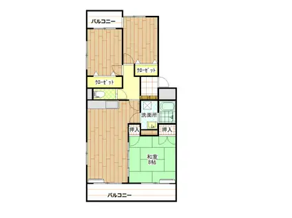 レジアタチカワ(3LDK/1階)の間取り写真