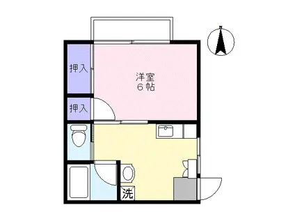 コアくるみ(1K/1階)の間取り写真