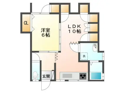 坂本アパート(1LDK/1階)の間取り写真