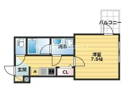 ミュプレ北浜イースト 旧SEST北浜(1K/6階)の間取り写真