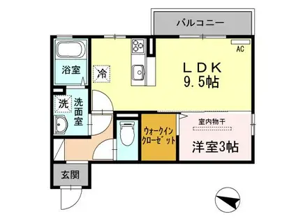 フルレット 303(1LDK/3階)の間取り写真