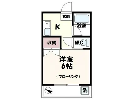 第五美咲グリーンハイツ(1K/2階)の間取り写真