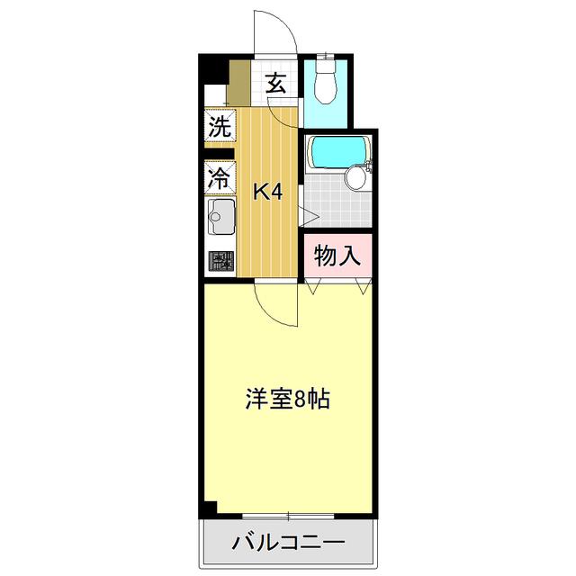 ＪＲ土讃線 高知駅 徒歩18分 3階建 築28年(1K/2階)の間取り写真