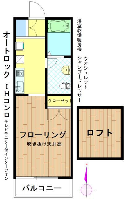 メゾンドグレース(1K/2階)の間取り写真