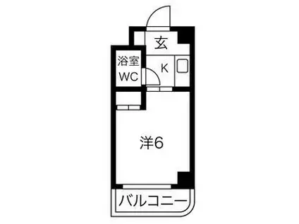 エクセレント忍ヶ丘(1K/6階)の間取り写真