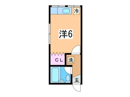 さゆり荘(ワンルーム/2階)の間取り写真