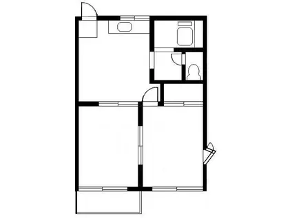 フラワーコーポ(2DK/1階)の間取り写真