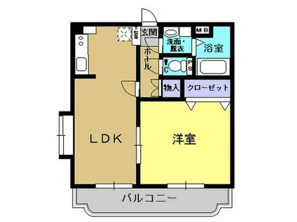 カーサナカハラ(1LDK/3階)の間取り写真