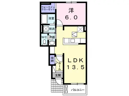 けやきハウス(1LDK/1階)の間取り写真