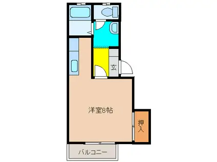 フレグランスKOYO(ワンルーム/2階)の間取り写真