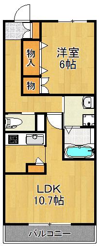 MAISON BELLE(1LDK/2階)の間取り写真