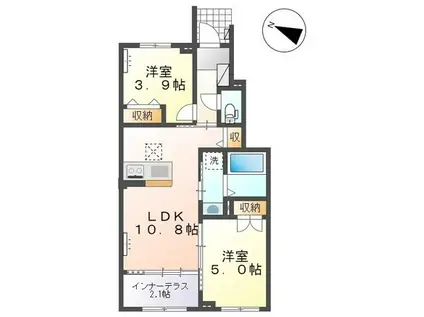 グランフォンテーヌ3(2LDK/1階)の間取り写真