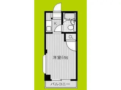 コーニッシュアビコII(1K/2階)の間取り写真