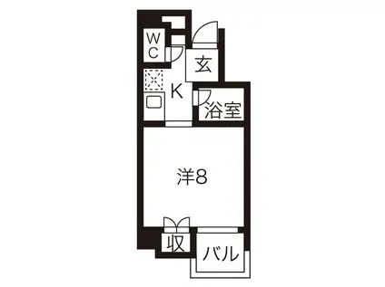 モワ鳥居松(1K/2階)の間取り写真