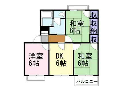 サンハイツ吉田(3DK/1階)の間取り写真