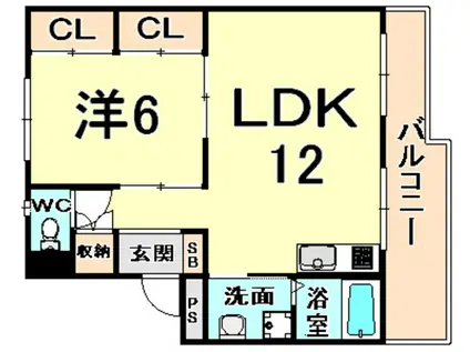 第1ハイツ宮本(1LDK/2階)の間取り写真
