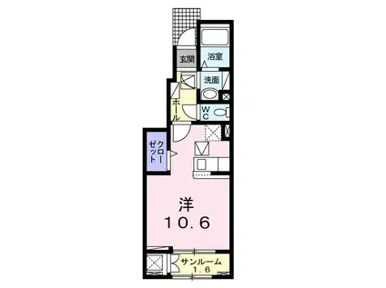 リオンリゾートIX(ワンルーム/1階)の間取り写真
