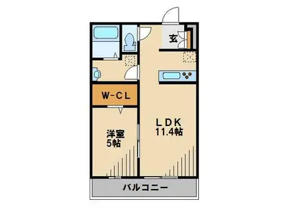 リブリ・シャイニー平松(1LDK/3階)の間取り写真