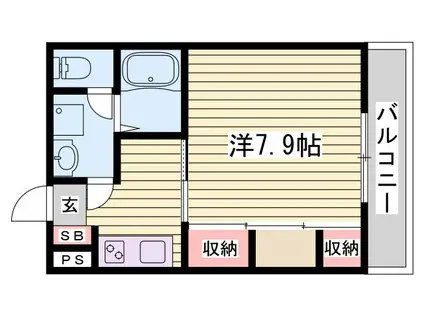 リープラス網干(1K/3階)の間取り写真