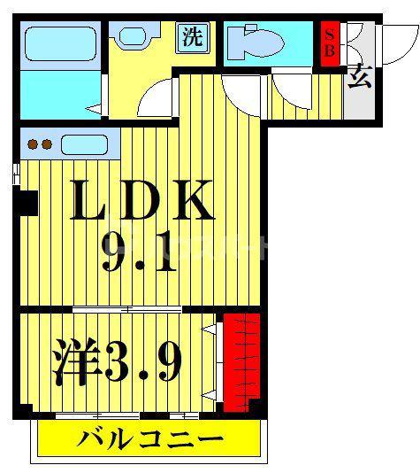シルフィード(1LDK/3階)の間取り写真