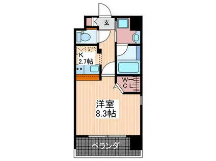 ルービンス観音III(1K/10階)の間取り写真
