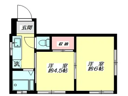 下北沢アサカ三陽マンション(2K/3階)の間取り写真