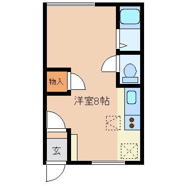 オリス赤平(ワンルーム/2階)の間取り写真