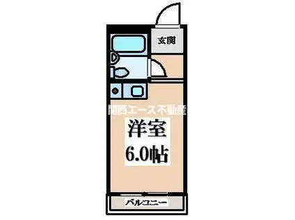YOUハイム金岡(ワンルーム/3階)の間取り写真