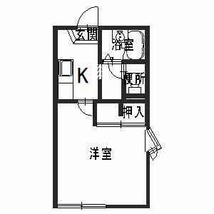 フレグランス汐見台(1K/2階)の間取り写真