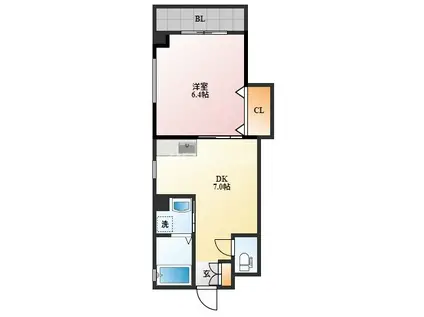 イマージュ(1DK/2階)の間取り写真