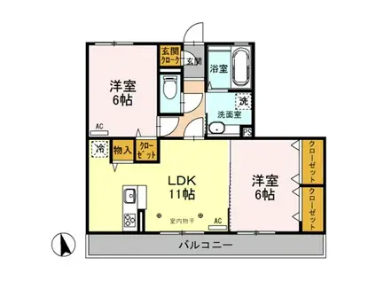 FAMILLE MAEBASHI(2LDK/3階)の間取り写真