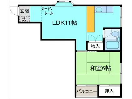 ハイツブレーメン(1LDK/2階)の間取り写真