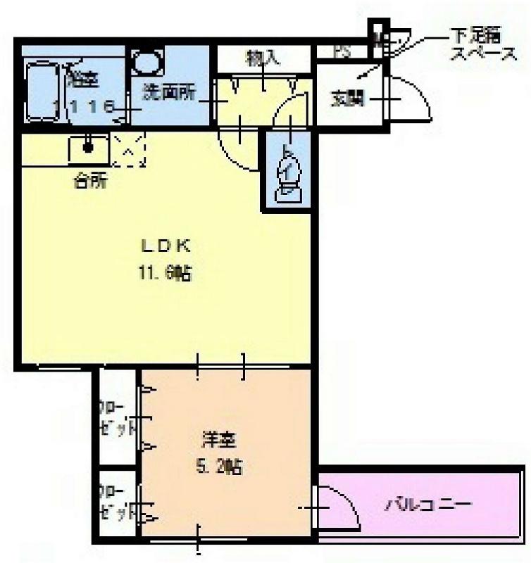 フジパレス リーブズテラス(1LDK/3階)の間取り写真