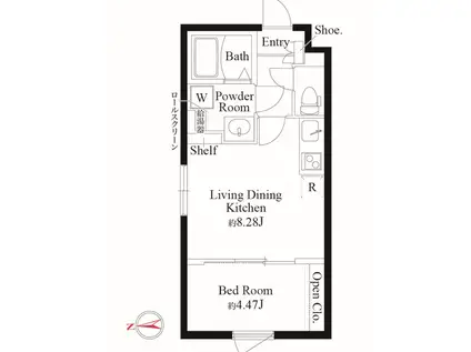 カーサ ピアッツァ北千住(1LDK/4階)の間取り写真