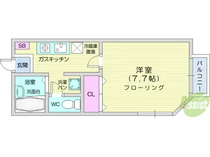 コーポ川原(1K/1階)の間取り写真