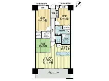 ライオンズ宜野湾ベイサイドアリーナ(3LDK/6階)の間取り写真