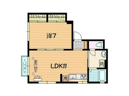 MEGA・STAGE(1LDK/3階)の間取り写真